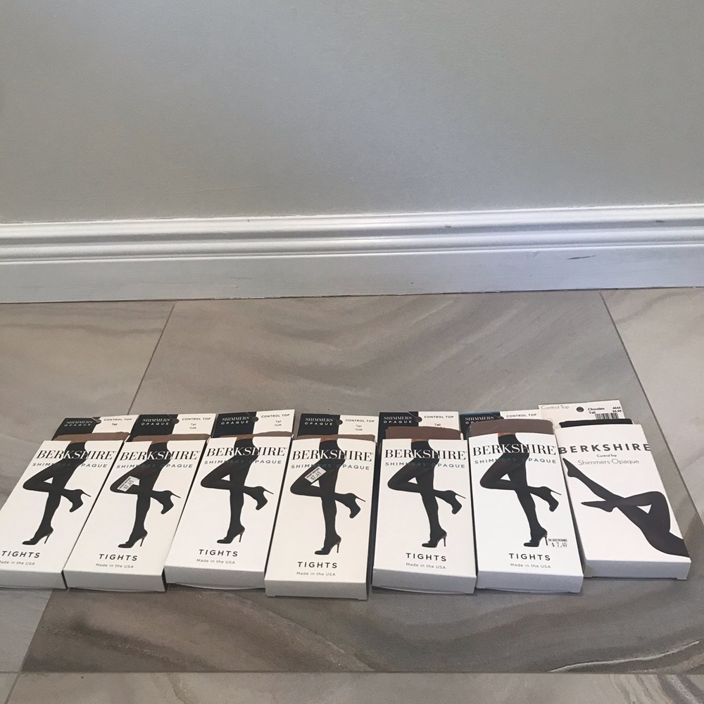 NWT BERKSHIRE 👠shimmer opaque 7 pair Tall Tights - Picture 5 of 7